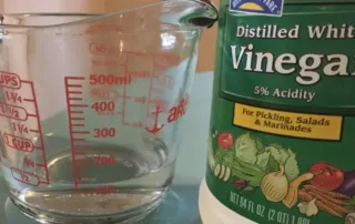 Measured out vinegar to pour into a condensate drain