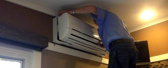 Installing ductless mini-split blower unit