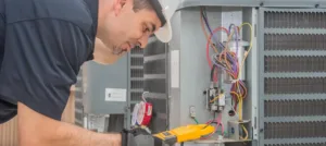 licensed hvac technician giving an HVAC tune-up