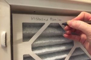 write the air filter installation date on the filter