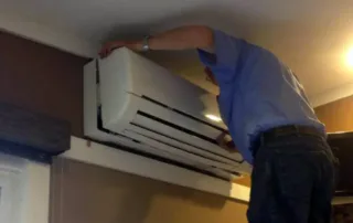 Installing ductless mini-split blower unit