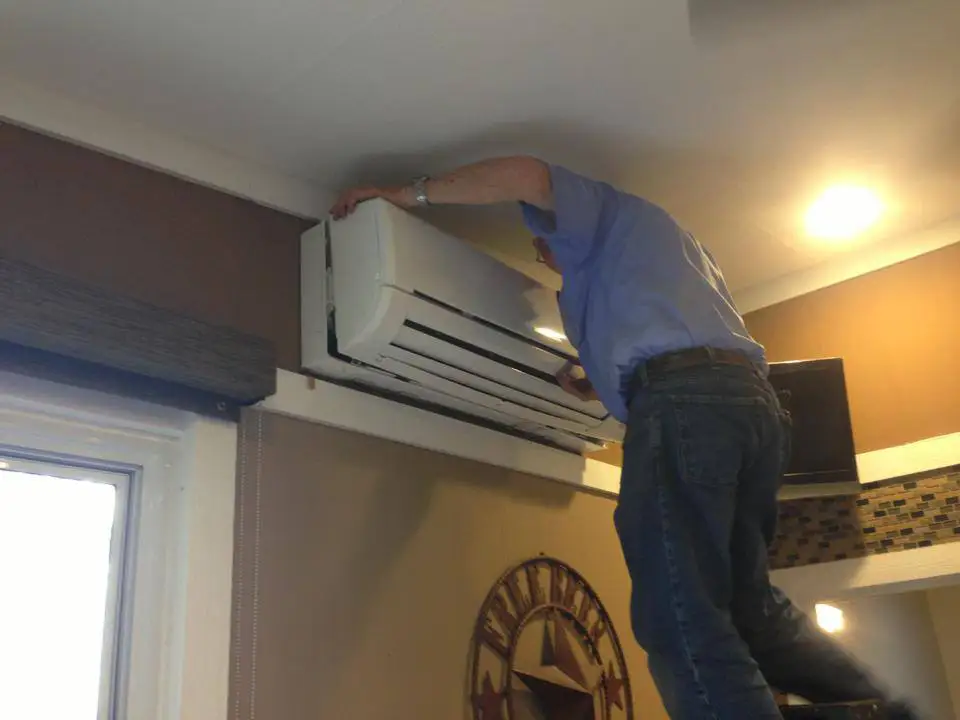 Rex Terry installs a ductless hvac system or mini-split system.