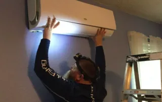 Rob Terry installing a mini-split in Richmond Texas